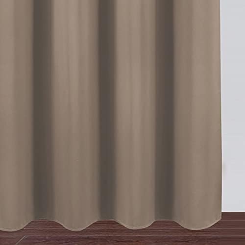 LEMOMO Blackout Curtains 66 x 84 inch/Cappuccino Curtains Set of 2 Panels/Thermal Insulated Room Darkening Bedroom Curtains
