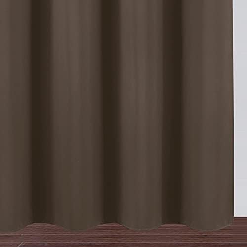 LEMOMO Chocolate Brown Blackout Curtains 52 x 63 Inch Length/Set of 2 Curtain Panels/Thermal Insulated Room Darkening Blackout Curtains for Bedroom