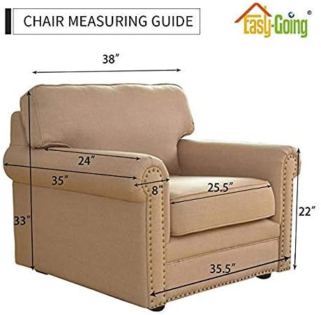 Easy-Going Chair Sofa Slipcover Reversible Sofa Cover Water Resistant Couch Cover Furniture Protector Cover with Elastic Straps for Pets Kids Children Dog Cat (Chair, Blue/Ivory)
