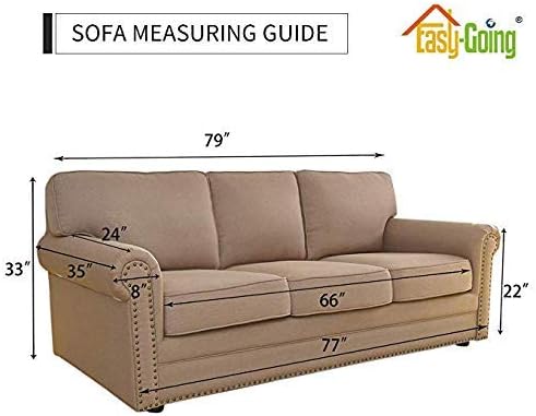 Easy-Going Reversible Couch Cover for 3 Cushion Couch Sofa Cover for Dogs Water Resistant Furniture Protector Cover with Foam Sticks Elastic Straps for Pet Cat (Sofa, Light Gray/Ivory)