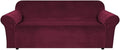 H.VERSAILTEX Stretch Velvet Sofa Covers Large Couch Covers Sofa Slipcovers Furniture Protector Soft with Non Slip Elastic Bottom, Feature Thick Comfy Rich Velour (Extra Wide Sofa 98"-105", Burgundy)