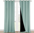 NICETOWN Full Shading Curtains 90 inches Long 2 Panels Set for Windows, Super Heavy-Duty Black Lined Blackout Curtains for Bedroom, Privacy Assured Window Treatment (Aqua Blue, Pack of 2, 52 inches W)