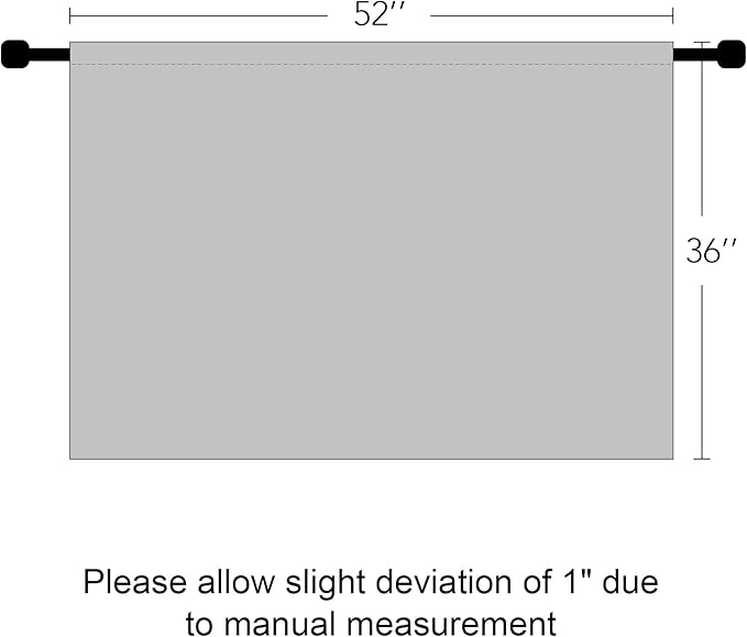 RYB HOME Short Blackout Curtains for Small Window, Sunmmer Heat Light Blocking Privacy Protection Curtains for Sunroom Laundry Room Stair Window, Width 52 by Length 36, Silver Grey, Set of 2