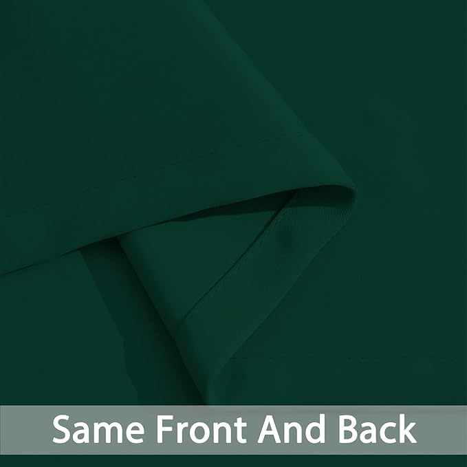 Yakamok Dark Green Blackout Curtains for Bedroom, Room Darkening Thermal Insulated Grommet Window Curtains, Light Blocking Blackout Drapes for Living Room, 36Wx90L inch,2 Panels