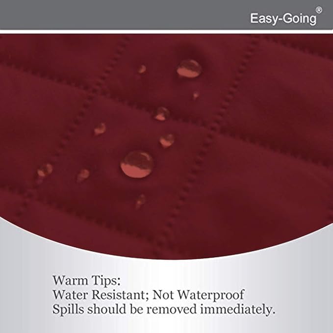 Easy-Going Reversible Oversized Couch Cover for 3 Cushion Couch Sofa Cover for Dogs Water Resistant Furniture Protector Cover with Foam Sticks for Pet (Oversized Sofa, Christmas Red/Ivory)