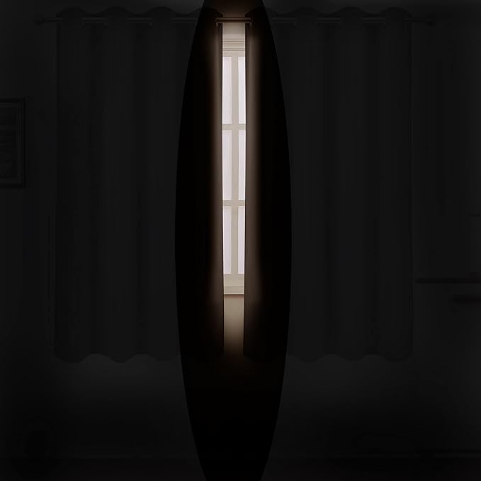 LEMOMO Chocolate Brown Thermal Blackout Curtains/38 x 63 Inch/Set of 2 Panels Room Darkening Curtains for Bedroom