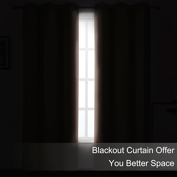 LEMOMO Blush Thermal Blackout Curtains/42 x 72 Inch/Set of 2 Panels Room Darkening Curtains for Bedroom