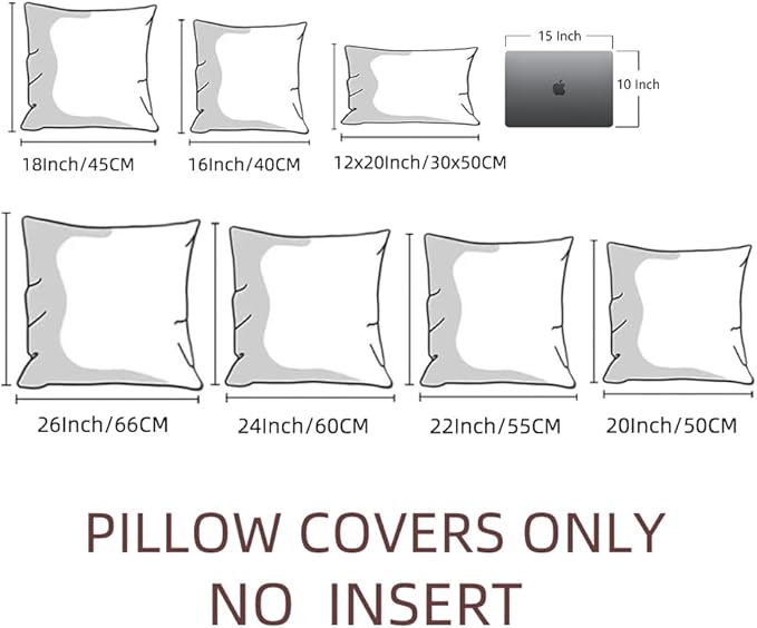 Fancy Homi 4 Packs Boho Black Decorative Throw Pillow Covers 24x24 Inch for Living Room Couch Bed Sofa, Rustic Modern Farmhouse Home Decor, Soft Plush Corduroy Cute Square Cushion Case 60x60 cm
