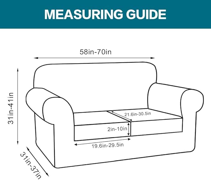 Turquoize 3 Piece Sofa Covers for 2 Cushion Couch Sofa Slipcover Soft Couch Cover for Dogs-Washable Sofa Furniture Covers with 2 Individual Cushion Covers,(Loveseat, Bronze Green)