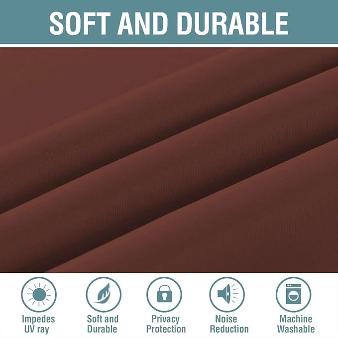 H.VERSAILTEX Blackout Curtain for Living Room Thermal Insulated Window Treatment Curtain 54 inch Length Energy Saving Solid Grommet Top Blackout Drape, One Panel, Rust, 52" W x 54" L