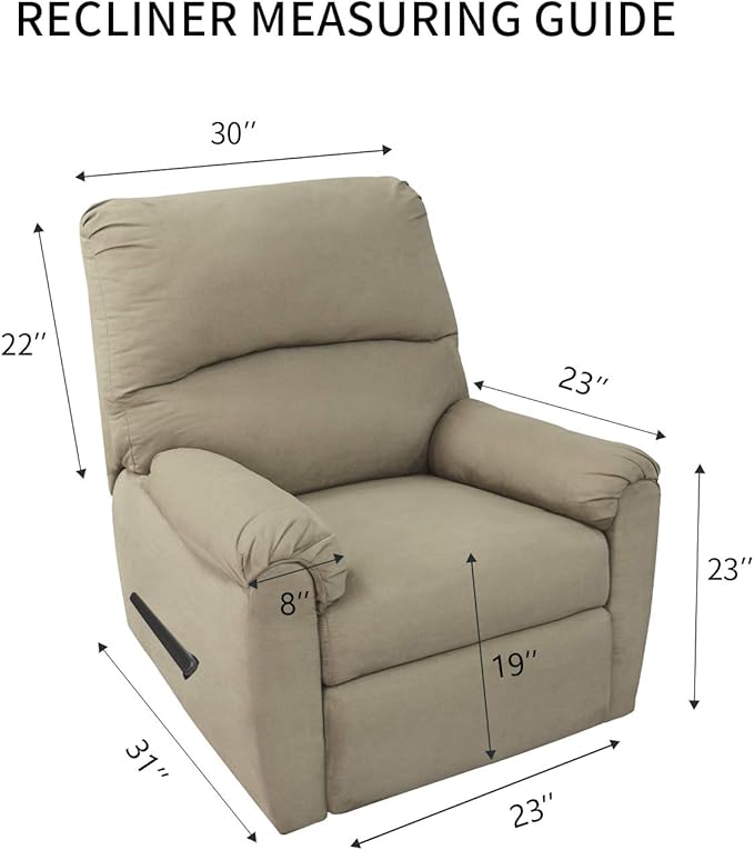 PureFit Super Stretch Chair Sofa Slipcover with Pocket – Spandex Non Slip Soft Couch Sofa Cover, Washable Furniture Protector with Elastic Bottom for Kids, Pets （Recliner, Dark Gray）