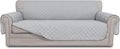 Easy-Going 4 Seater Sofa Slipcover Reversible Sofa Cover Water Resistant Couch Cover with Foam Sticks Elastic Straps Furniture Protector for Pets Children Dog (XX-Large, Light Gray/Light Gray)