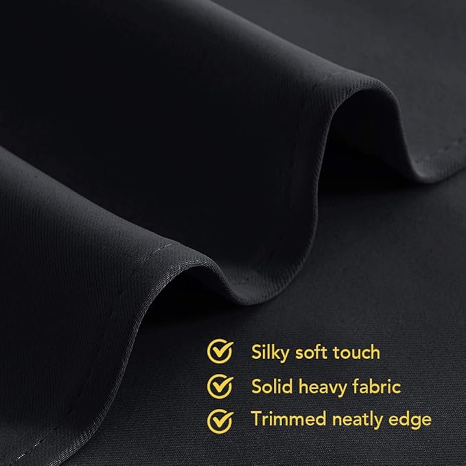 NICETOWN Blackout Draperies Window Curtain Panels, Set of 2, 42 inches by 80 inches, Black, Thermal Insulated Solid Grommet Blackout Curtains/Drapes for Cafe