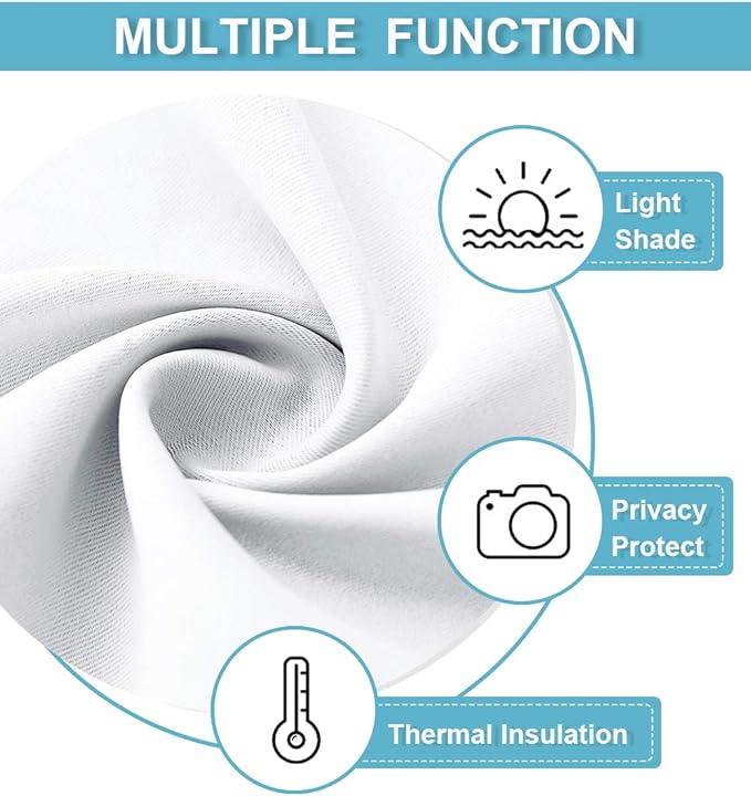 RYB HOME Cafe Curtains 24 inch Length, RV Curtains for Camper Windows, Mini Short Small Insulating Light UV Heat Blocking Privacy Half Window Tiers, Width 42 by Length 24, Pure White, 2 Panels
