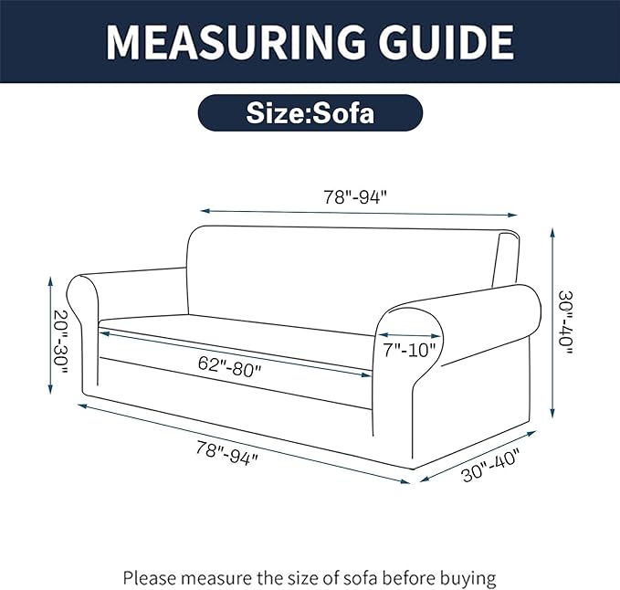 Cupuamon 2026 New Stretch Sofa Slipcovers Couch Cover for 3 Cushion Furniture Protector Sofa Covers with Elastic Bottom Jacquard Fabric Small Checks for Pets, Kids -Sofa, Charcoal