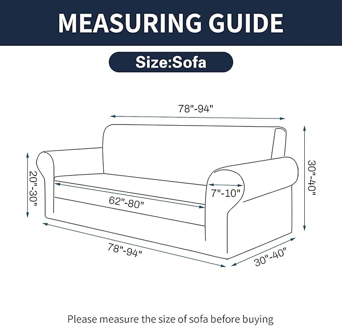 Cupuamon 2026 New Stretch Sofa Slipcovers Couch Cover for 3 Cushion Furniture Protector Sofa Covers with Elastic Bottom Jacquard Fabric Small Checks for Pets, Kids -Sofa, Golden
