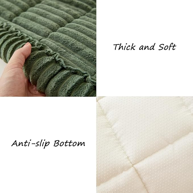 Couch Cover for Dogs Washable, Fuzzy Pet Couch Covers for 3 Cushion Sofa Pet Friendly, Non Slip Sofa Cover (Green, 27.6" x 59"/70 x 150cm)