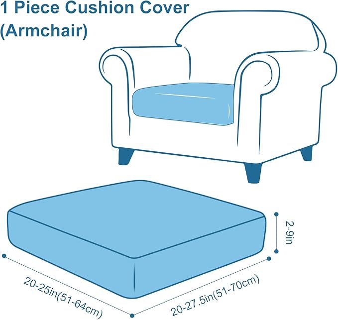 Smiry Printed Couch Cushion Covers, Stretch Soft Couch Covers for Sofa, Washable Non-Slip Sofa Slipcover Furniture Protector for Indoor and Outdoor (1 Pack, Navy)