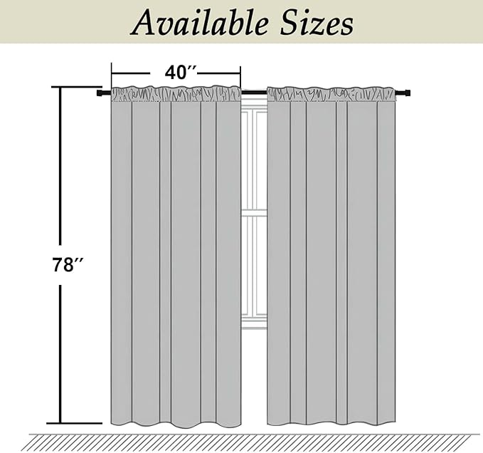 Simplebrand Ava Lilac Blackout Curtains for Bedroom, 78 Inch Length, 2 Panels Set, Privacy Thermal Insulated Rod Pocket Window Curtains for Patio, French Door, W40 x L78 Inch