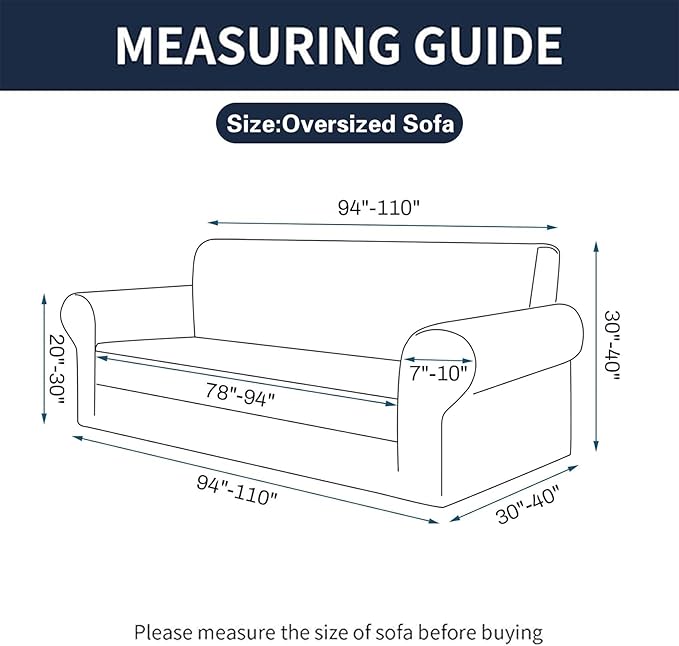 Cupuamon 2026 New Stretch Oversized Sofa Slipcovers Couch Sofa Cover for 4 Seater Furniture Protector Covers with Elastic Bottom Jacquard Fabric Small Checks for Pets, Kids - Hunter