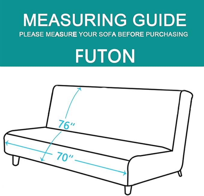 U-NICE HOME Futon Sofa Covers Reversible Sofa Slipcover Armless Cover Furniture Protector Couch Cover Water Resistant (Futon, Dark Grey/Light Grey)