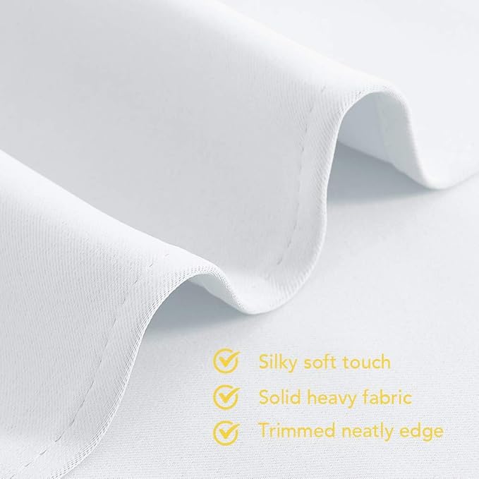 NICETOWN Draperies Curtains Panels, 2 Panels, 42 by 60, White, Blocking Out 50% Sunlight Window Treatment Curtains, Grommet Top Small Window Drapes for Bedroom