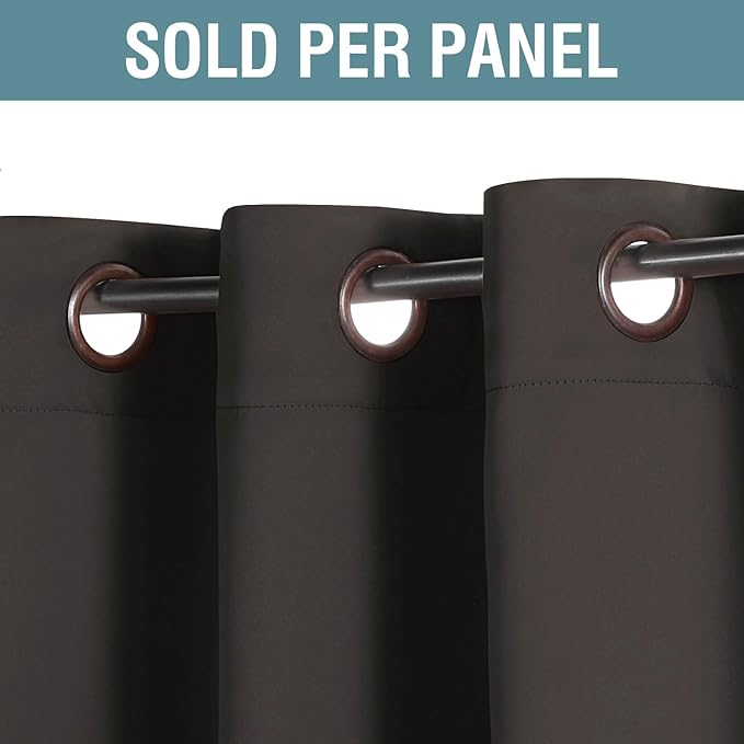 H.VERSAILTEX Blackout Curtain for Living Room Thermal Insulated Window Treatment Curtain 54 inch Length Energy Saving Solid Grommet Top Blackout Drape, One Panel, Chocolate Brown, 52" W x 54" L