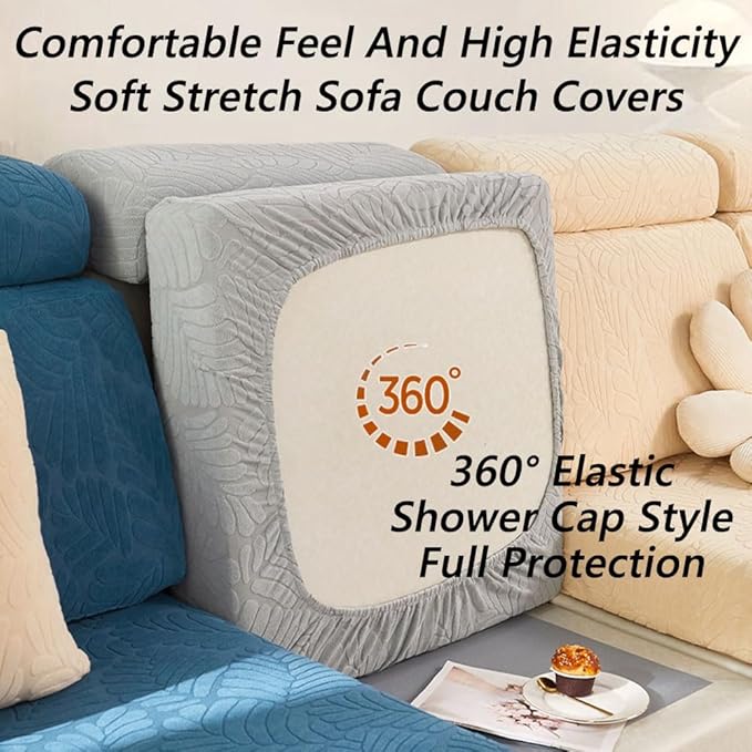 Soothing Home Sofa Covers, Sofa Hero Covers, Wear-Resistant Universal Couch Covers Washable Stretch Sectional Couch Cushion Covers (White,Back Cover L)