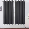 LEMOMO Blackout Curtains 66 x 72 Inch Long Dark Grey Curtains Set of 2 Panels Room Darkening Curtains for Bedroom and Living Room