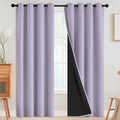 SimpleHome 100% Blackout Curtains for Bedroom,Thermal Insulated Grommet Window Drapes Room Darkening Lilac Curtains for Living Room with Black Back,52 x 96 Inch,2 Panels