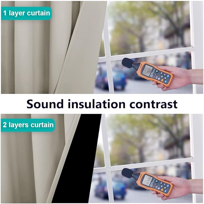 NICETOWN Natural 100% Blackout Lined Curtains, 2 Thick Layers Completely Blackout Window Treatment Thermal Insulated Drapes for Kitchen/Bedroom (1 Pair, 55 inches Width x 68 inches Length Each Panel)