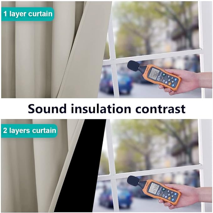 NICETOWN 100% Blackout Window Curtain Panels, Full Light Blocking Drapes with Black Liner for Nursery, 78-inch Drop Thermal Insulated Draperies (Natural, 2 Pieces, 55-inch Wide Per Panel)
