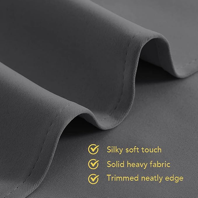 NICETOWN Bedroom Blackout Draperies Panels, Three Pass Microfiber Noise Reducing Thermal Insulated Solid Ring Top Window Curtains (Two Panels, 42 x 72 Inch, Gray)