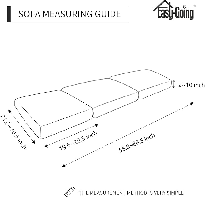 Easy-Going Stretch Individual Chair Couch Cushion Cover Sofa Cushion Furniture Protector Sofa slipcover Soft Flexibility with Elastic Bottom (3-Piece Sofa Cushion Cover, Light Gray)