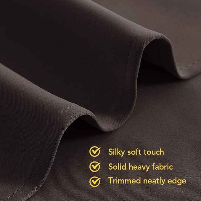 NICETOWN Blackout Curtains & Drapes for Bedroom, Toffee Brown, W34 x L40, Set of 2, Triple Weave Grommet Top Thermal Insulated Light Blocking Panels for Bathroom/Living Room