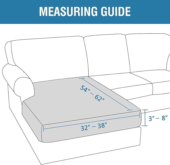 H.VERSAILTEX Velvet Stretch Individual Chaise Cover Sectional Couch Covers for L Shaped Sofa Both Left/Right Furniture Protector Seat Cushion Sofa Cover (1 Piece Chaise Cover, Oatmeal)