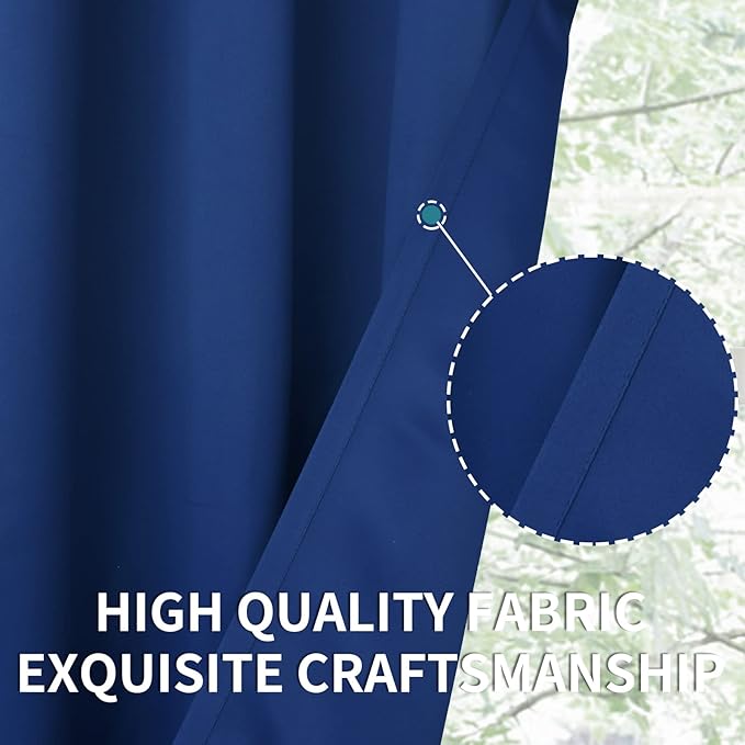BGment Blackout Curtains for Bedroom - Grommet Thermal Insulated Room Darkening Curtains for Living Room, 55 x 69 Inch, 2 Panels, Royal Blue