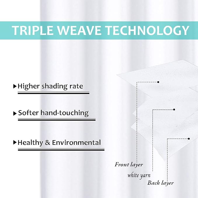 NICETOWN 100% Blackout Window Curtain Panels, Full Light Blocking Drapes with Black Liner for Nursery, 72-inch Drop Thermal Insulated Draperies (White, 2 Pieces, 42-inch Wide Per Panel)