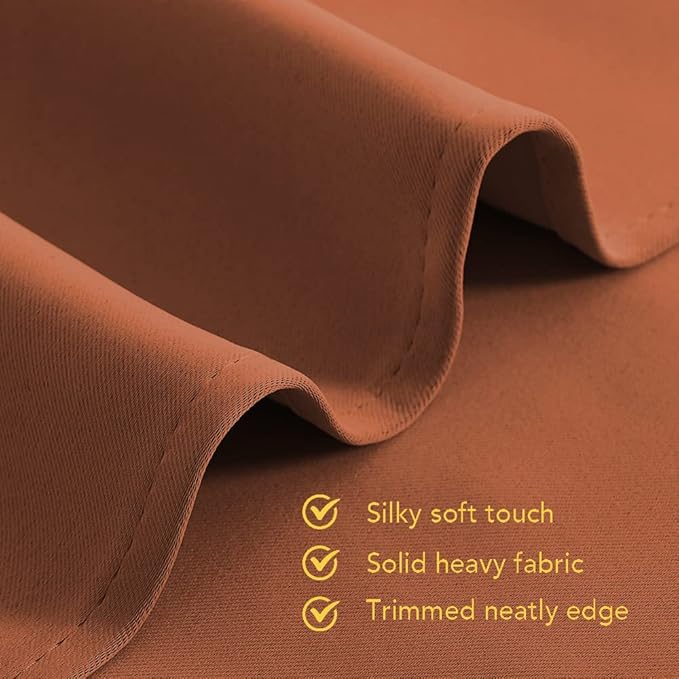 NICETOWN Room Darkening Draperies Window Curtain Panels, Burnt Orange, 2 Panels, W60 x L84 -inch, Thermal Insulated Grommet Room Darkening Curtains for Bedroom