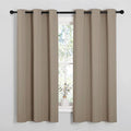 NICETOWN Taupe Room Darkening Curtains for Kitchen, Window Treatment Thermal Insulated Solid Grommet Room Darkening Curtains/Drapes for Bedroom (Set of 2, 42 inches Wide by 48 inches Long)