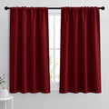 RYB HOME Blackout Curtains for Bedroom Living Room 72 inches Long, Thermal Insulated Privacy Rod Pocket Drapes for Nursery Office Home Theater, Width 34 by Length 72, Burgundy Red, 2 Panels