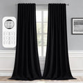 MIULEE Black Back Tab Blackout Curtains 104 Inch Length 2 Panels Set for Living Room Bedroom Privacy, Halloween Rod Pocket/Pinch Pleat Thermal Insulated Room Darkening Pleated Light Blocking Drapes