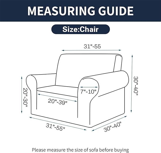 Cupuamon 2026 New Stretch Chair Sofa Slipcovers Couch Cover for 1 Seater Furniture Protector Sofa Covers with Elastic Bottom Jacquard Fabric Small Checks for Pets, Kids - Tan