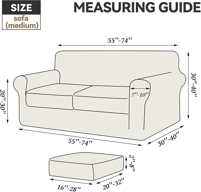 WEERRW Velvet Couch Covers for 2 Cushion Couch Sofa - High Stretch Luxury Velvet Plush 3 Pieces Sofa Slipcovers with Elastic Bottom, Furniture Protector for Pets, Machine Washable, Purple, Medium