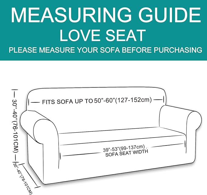 U-NICE HOME Loveseat Cover Stretch Couch Cover Sofa Cover Sofa Slipcover Furniture Protector for 2 Cushion Couch Sofa Pet Friendly(Loveseat, Burgundy)