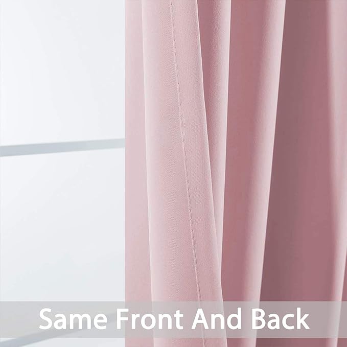 Yakamok Extra Wide Blackout Curtain for Sliding Glass Door, Grommet Thermal Insulated Room Divider Curtain 100W x 84L inch, Room Darkening Patio Curtain,8.3ft Wide x 7ft Tall, 1 Panel,Pink
