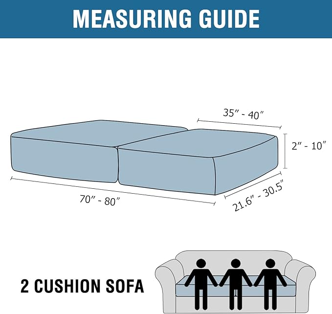 H.VERSAILTEX Velvet Stretch Couch Cushion Cover Plush Cushion Slipcover for Chair Loveseat Sofa Cushion Furniture Protector Seat Cushion Sofa Cover (2 Piece Large Sofa Cushion Covers, Black)