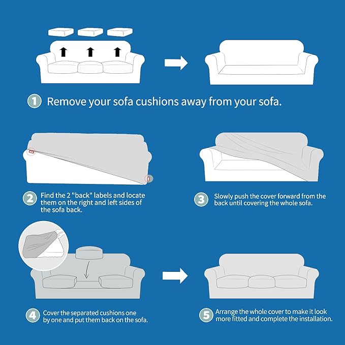 XINEAGE 2026 New 4 Pieces Couch Covers for 3 Cushion Couch Super Stretch Thick Soft Sofa Cover Anti Slip Sofa Slipcover Dogs Cats Furniture Protector (Beige, 71"-91")