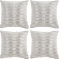 Fancy Homi 4 Packs Pure White Decorative Throw Pillow Covers 18x18 Inch for Living Room Couch Bed, Rustic Modern Farmhouse Boho Home Decor, Soft Plush Corduroy Cute Accent Square Cushion Case 45x45 cm