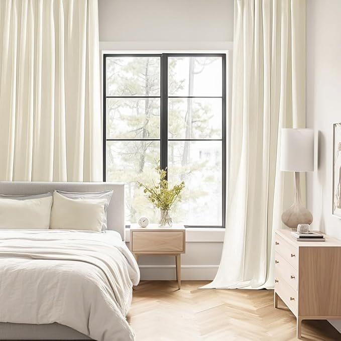 MIULEE Birch Back Tab Blackout Curtains 90 Inches Long 2 Panels Set for Living Room Bedroom Privacy, Rod Pocket/Pinch Pleat Thermal Insulated Room Darkening Pleated Light Blocking Drapes